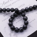 Primer plano de cuentas de turquesa sintética negra con efecto craquelado para joyería DIY - 4mm / Negro con Textura Craquelada Blanca (No.4)