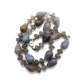 Natural teardrop blue sand stone and aquamarine loose beads for DIY jewelry making - Grey Agate