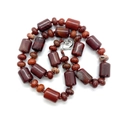 Handmade necklace with reddish-brown natural stone beads and silver lobster clasp - Rainbow Stone
