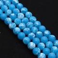 Makroaufnahme blauer Marmorperlen mit weißer Maserung für DIY-Schmuckherstellung - 4mm / US 2