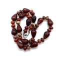 Red jasper beaded necklace with teardrop stones and secure silver lobster clasp - Rainbow Stone