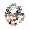 Collana di perle multicolori in pietra naturale a forma di cuore con cordino rosa - Pietre Miste