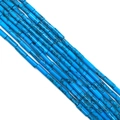 Blaue Zylinder-Türkisperlen 4x13mm mit schwarzer Marmorstruktur für DIY-Schmuckherstellung - 4x13mm / Nr.16 (Türkisblau Schwarze Äderung)