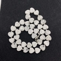 Collana di perline a cuore in marmo bianco con chiusura a moschettone in argento da donna - Howlite