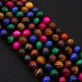 Bunte Tigerauge-Perlen für DIY-Schmuckherstellung mit hochglanzpolierter Oberfläche - Mehrfarbig Gemischt (Nr.4) / 4mm