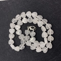 Collana con pietre bianche naturali a forma di cuore e chiusura a moschettone in argento - Cristallo di rocca