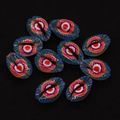 Macro di perle a conchiglia con occhio del male per gioielli dai colori vivaci e dettagli - N. 3 (20 Pezzi/confezione) / 9x19mm,1.5g