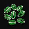 Nahaufnahme grüner und elfenbeinfarbener Kauri-Muscheln für DIY-Schmuck und Halsketten - Nr. 7 (20 Stück/packung) / 9x19mm,1.5g