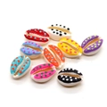 Polka dot painted natural seashell pendants in 9 vibrant colors for DIY jewelry making - 9x19mm (20 Pieces/Pack) / Multicolor