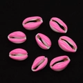 Makroaufnahme von acht rosa glasierten Kauri-Muscheln für DIY-Schmuckherstellung - Nr. 12 (20 Stück/packung) / 9x19mm,1.5g