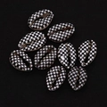 Macro detail of eight natural cowrie shells with black and white checkerboard pattern print - No. 3 (20 Pieces/pack) / 9x19mm,1.5g