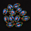 Macro view of colorful evil eye shell beads with polished finish for DIY jewelry - No. 9 (20 Pieces/pack) / 9x19mm,1.5g