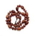 Red brown goldstone necklace with teardrop beads and shimmering metallic sparks - Gold Sandstone