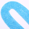 Macro detail of 2.5mm sky blue faceted cube stone beads for DIY jewelry making - Sky Blue
