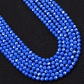 Macro shot of 2-3mm faceted blue turquoise round beads for DIY jewelry making and crafts - 2.0mm / Bright Blue