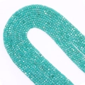 Macro detail of 2.5mm faceted square teal gemstone beads for DIY jewelry making - Small / Cyan