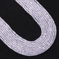 Detail of faceted 2mm iridescent white stone cube beads for DIY jewelry making - US 13
