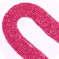 Macro shot of 2.5mm faceted rose red square natural stone beads for DIY jewelry making - Small / Rose Red