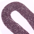 Detail of 2.5mm faceted purple natural stone beads with smooth cube cut and glossy finish - Small / Purple