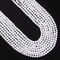 Polished white faceted stone beads for DIY jewelry making in multiple strands - 2.0mm / White