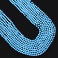 Strand of faceted sky blue synthetic turquoise round beads for DIY jewelry making - 2.0mm / Sky Blue