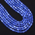 Blauwe gefacetteerde ovale kattenoogsteen kralen voor DIY sieraden en kettingen - Nr. 3 (Blauw) / 4x6MM