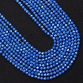 Strands of brilliant royal blue faceted round stone beads for DIY jewelry making - 2.0mm / Dark Blue