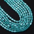 Ovale meerblauwe kattenoog natuursteen kralen voor het maken van DIY sieraden - Meerblauw