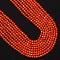 Faceted round orange-red natural stone beads 2-3mm for DIY jewelry making and crafts - 2.0mm / Orange Red