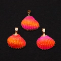 Pink and orange gradient seashell charms with gold-plated edges for DIY jewelry making - 20-30mm, 2-5g / No.3 Pink Orange Gradient