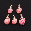 Set van vijf roze schelphangers met luipaardprint en vergulde metalen oogjes - 15-40mm / Roze Oranje Luipaardstijl (Nr. 4)