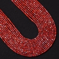 Deep red faceted natural stone beads in multiple strands for DIY jewelry making - US 7