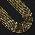 2-3mm olive green faceted natural stone spacer beads for DIY jewelry making - US 8