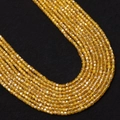Polished 2-3mm square faceted natural yellow stone beads for DIY jewelry making - US 10