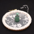 Collar con colgante de botella de perfume de piedra natural verde y cadena de plata - 20x38mm, 20g / Aventurina Verde