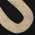 Multi-layer natural faceted zircon necklace in champagne color with 2mm square sugar beads - US 12