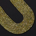 Faceted 2-3mm olive green zircon beads in multi-strand arrangement for DIY jewelry - Size 17