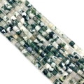 Natuurlijke mosagaat kubuskralen met groene insluitsels voor DIY sieraden maken - 4x4mm / Nr.27 Mosagaat