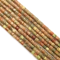 Natuurlijke 4x4mm unakiet cilinderkralen met groen en roodbruin gevlekte textuurpatronen - 4x4mm / Nr.29 Unakiet
