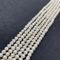 Natur-Süßwasserperlen 5-8mm, unregelmäßige Kartoffelform, weiße Perlenstränge für DIY Schmuck - 3-4mm (11g) / Weiß