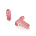 Detailed macro view of pink marble texture resin rectangular pendants with pre-drilled holes - 7-26mm 3g / Watermelon Quartz