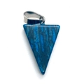 Colgante de piedra natural azul triangular con enganche plateado para collares - Colgante Triángulo Negro Azul Oscuro / Piedra Negra Azul Oscuro