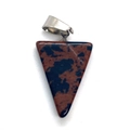 Colgante triangular de piedra pulida con texturas de obsidiana caoba roja y negra - Colgante Triángulo Obsidiana Caoba / Obsidiana Caoba