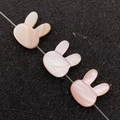 Pink natural shell bunny rabbit charms for DIY jewelry making with iridescent luster - Rabbit Head Shape / 10x12mm / Pink Shell (Horizontal Hole)