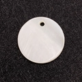 Natural white freshwater shell round charm with drill hole for DIY jewelry making - Single-hole (100 Pieces/pack) / 25mm1.2g