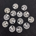 Baum des Lebens Anhänger aus natürlicher weißer Süßwassermuschel für DIY-Halsketten - Lebensbaum Hohl-Stil / 30mm (0.7g) / 50 Stück/Packung