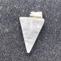 Colgante triangular de cristal sandía azul con cierre plateado y piedra natural - Cristal de roca