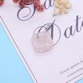 Elegant pink quartz cushion cut pendant with silver bail on a romantic white card - Rose Quartz