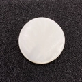 Macro detail of round white natural shell pendant showing iridescent mother of pearl texture - No Holes (100 Pieces/pack) / 25mm1.2g