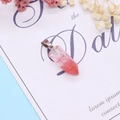 Rosafarbener sechseckiger Kristallanhänger mit silbernem Verschluss für DIY-Schmuck - 9x28mm / Wassermelonen Quarz